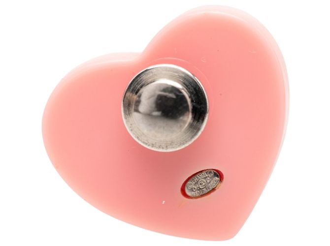 Spilla Cuore in Resina CC Rosa Chanel - vista 3