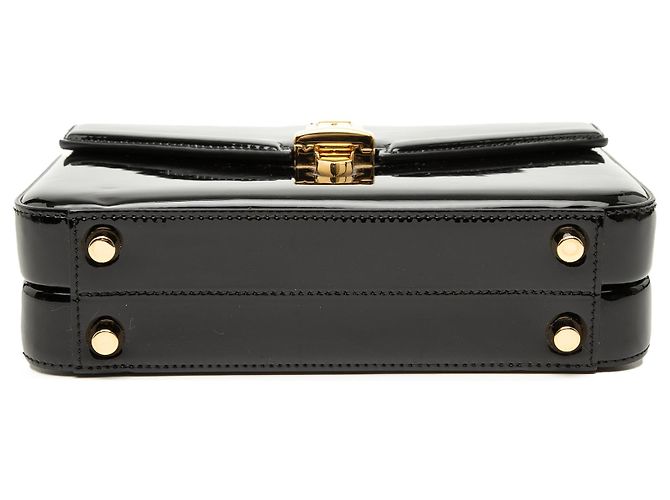 Gucci Black Mini Patent Sylvie 1969 Top Handle Bag - view 3