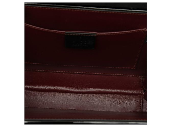 Gucci Black Mini Patent Sylvie 1969 Top Handle Bag - view 4
