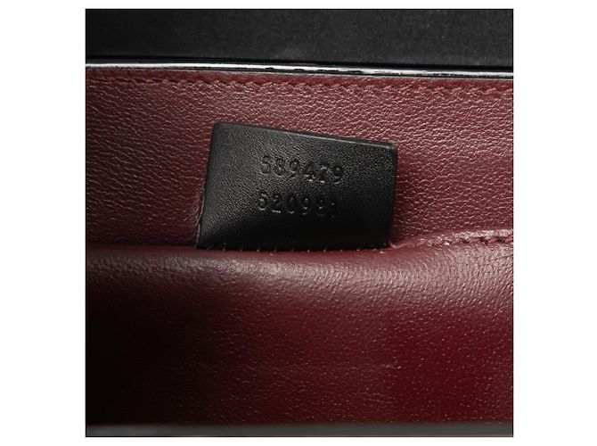 Gucci Black Mini Patent Sylvie 1969 Top Handle Bag - view 6