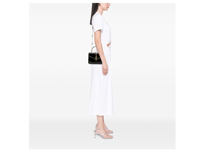 Gucci Black Mini Patent Sylvie 1969 Top Handle Bag - view 7