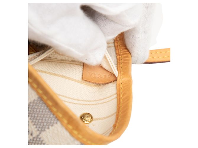 Louis Vuitton White Damier Azur Neverfull PM Bianco - vista 6