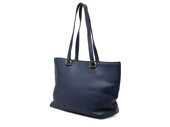 Tote Prada Blue Vitello Daino Canapa Logo Blu navy - vista 2