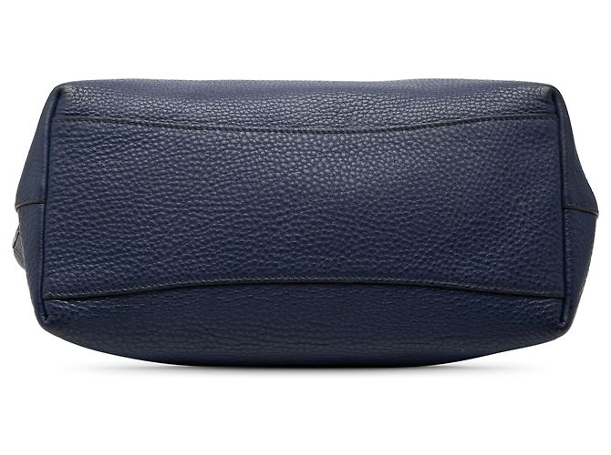 Tote Prada Blue Vitello Daino Canapa Logo Blu navy - vista 3