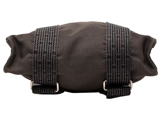 Hermès Gray Canvas Herline Backpack PM Brown - view 3