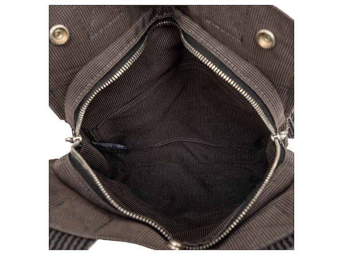 Hermès Gray Canvas Herline Backpack PM Brown - view 4