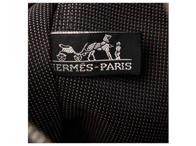 Hermès Gray Canvas Herline Backpack PM Brown - view 5