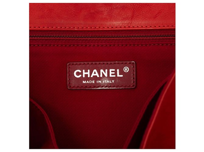 Chanel Red Medium Grained Calfskin Natural Beauty Flap - view 5