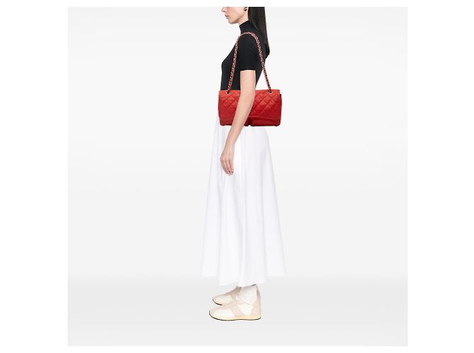 Chanel Red Medium Grained Calfskin Natural Beauty Flap - view 7