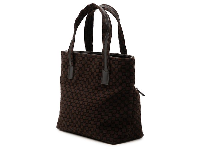 Borsa Tote Quadrata in Jacquard Marrone Gucci Marrone scuro - vista 2