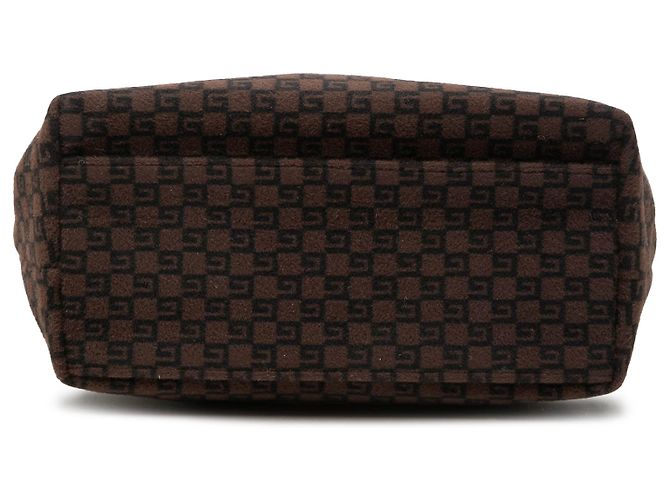 Borsa Tote Quadrata in Jacquard Marrone Gucci Marrone scuro - vista 3