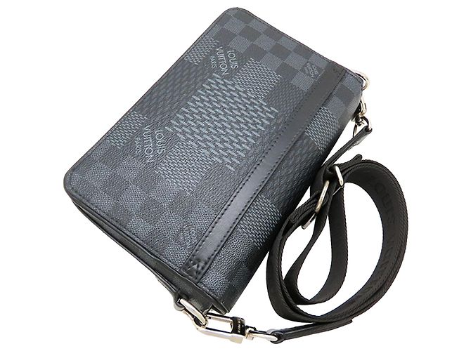 Louis Vuitton Black Damier Graphite Studio 3D Messenger Bag Schwarz - Ansicht 4