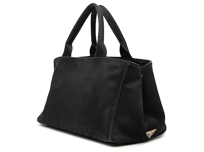 Borsa Prada Black Canvas Canapa Logo Nero - vista 2
