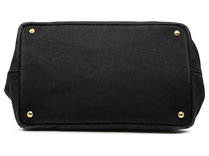 Borsa Prada Black Canvas Canapa Logo Nero - vista 3