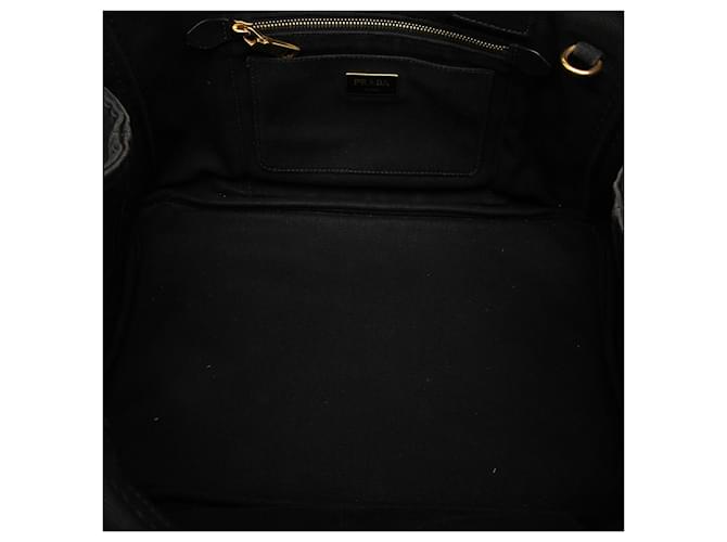 Borsa Prada Black Canvas Canapa Logo Nero - vista 4