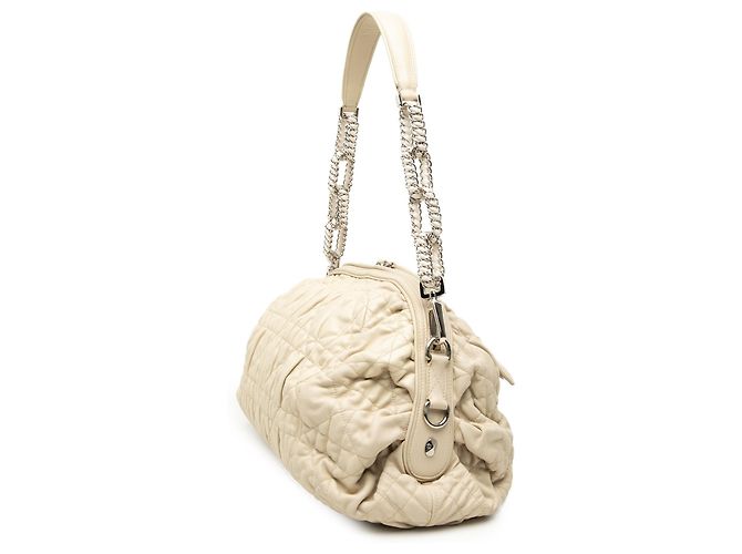 Borsa satchel Cannage Delices in agnello marrone Dior Beige - vista 2