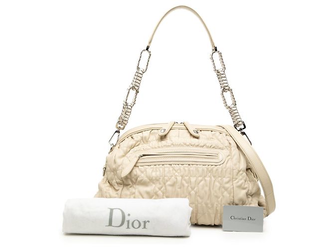 Borsa satchel Cannage Delices in agnello marrone Dior Beige - vista 8