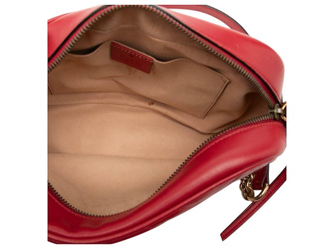 Gucci Red Small GG Marmont Matelasse Leder Umhängetasche Rot - Ansicht 4