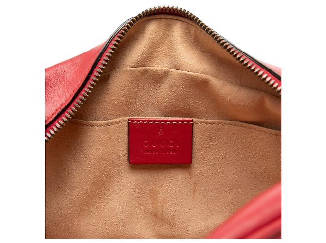 Gucci Red Small GG Marmont Matelasse Leder Umhängetasche Rot - Ansicht 5