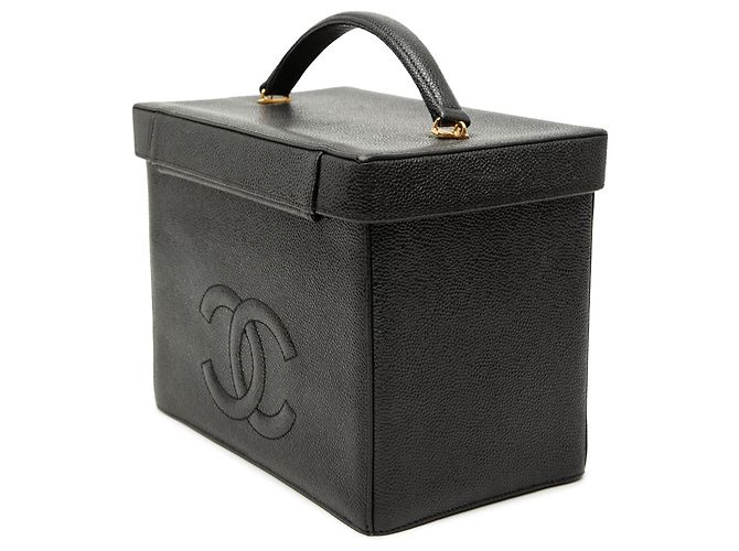 Vanity Beauty Case Chanel Black CC Caviar Nero - vista 2