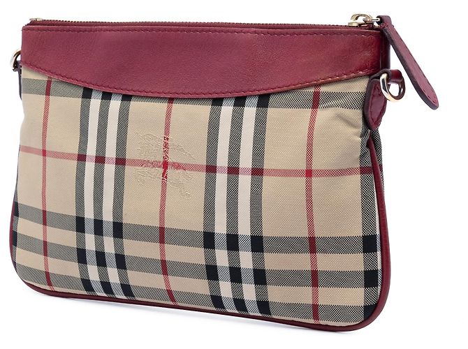 Burberry Beige Haymarket Check Canvas Peyton Crossbody - vista 2