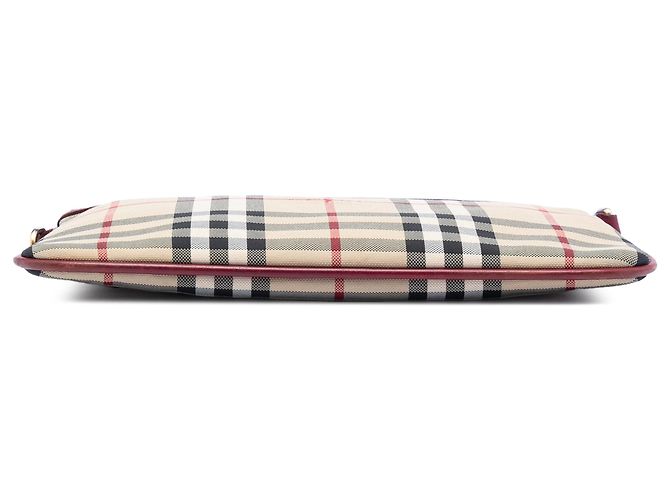 Burberry Beige Haymarket Check Canvas Peyton Crossbody - vista 3