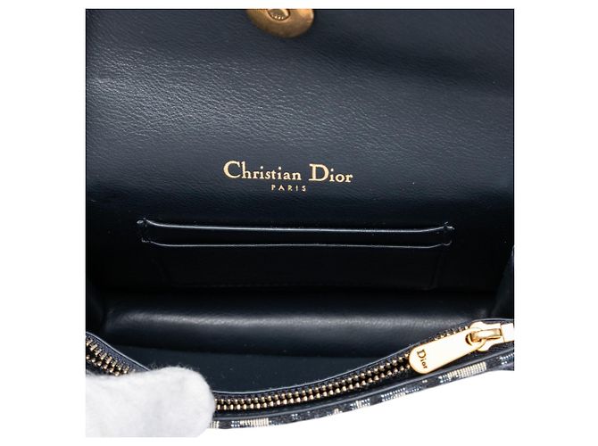 Dior Saddle Gürteltasche aus blauem Oblique Canvas Marineblau - Ansicht 4