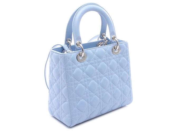 Lady Dior in agnello blu misura Medium Blu chiaro - vista 2
