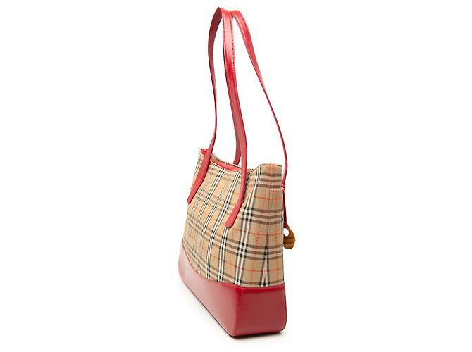 Tote em lona Burberry Beige Haymarket Check - vista 2