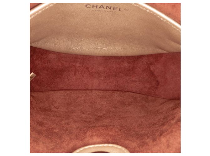 Chanel Pink Small Quilted Metallic Calfskin Jungle Stroll Hobo Rosa - vista 4