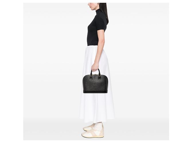 Louis Vuitton Alma PM in pelle Epi nera Nero - vista 7