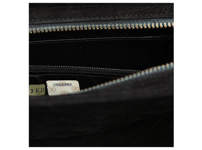 Chanel Black CC Diamond Quilted Suede Crossbody Preto - vista 6
