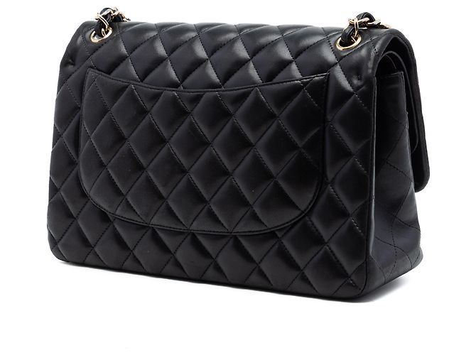 Chanel Black Jumbo Classic Lambskin Double Flap Nero - vista 2