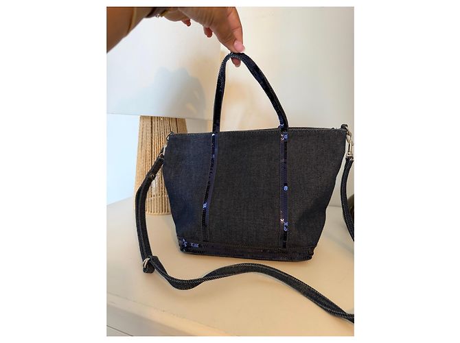 Vanessa Bruno Le Cabas Borsa Tote in Denim Blu - vista 2