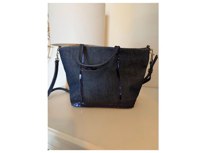 Vanessa Bruno Le Cabas Borsa Tote in Denim Blu - vista 4