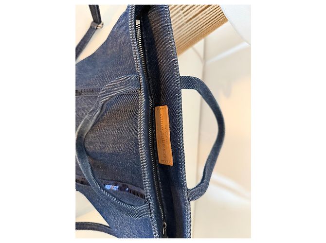 Vanessa Bruno Le Cabas Borsa Tote in Denim Blu - vista 5