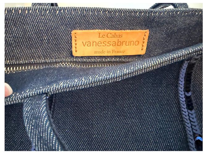 Vanessa Bruno Le Cabas Borsa Tote in Denim Blu - vista 6
