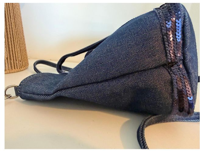 Vanessa Bruno Le Cabas Borsa Tote in Denim Blu - vista 8