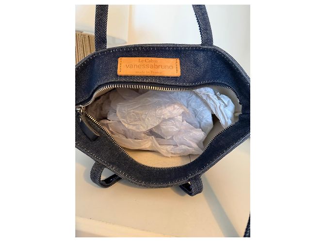 Vanessa Bruno Le Cabas Borsa Tote in Denim Blu - vista 9