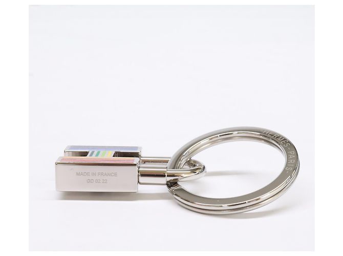 Ring Hermès Hermes H077309FP Quiz Rainbow H-Motif Lucchetto Portachiavi Argento - vista 2