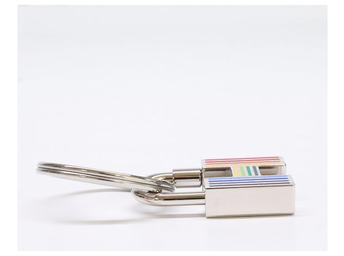 Ring Hermès Hermes H077309FP Quiz Rainbow H-Motif Lucchetto Portachiavi Argento - vista 4