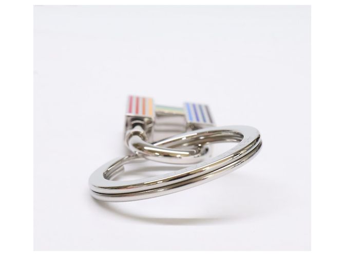 Ring Hermès Hermes H077309FP Quiz Rainbow H-Motif Lucchetto Portachiavi Argento - vista 5