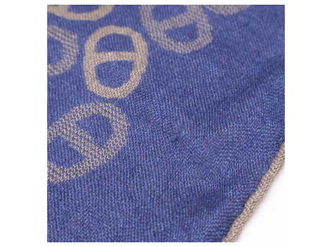 Stola in cashmere e seta Hermès Chaine d'Ancre Marrone Blu - vista 6