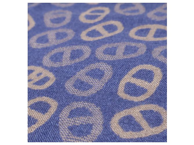 Stola in cashmere e seta Hermès Chaine d'Ancre Marrone Blu - vista 7