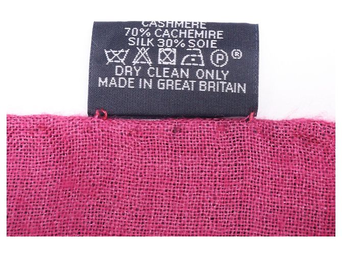 Stola in cashmere e seta Hermès Chaine d'Ancre Nero Rosa - vista 5