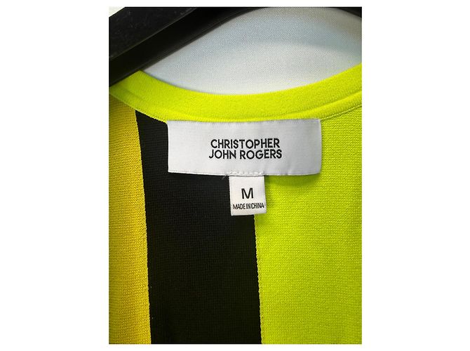 Autre Marque Christopher John Rogers Strickkleid mehrfarbig gestreift und kariert Schwarz Weiß Mehrfarben - Ansicht 2
