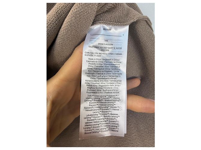 Autre Marque Falda de punto acampanada YAS Castaño - vista 3