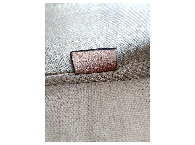 Gucci Bamboo Pochette in pelle marrone - vista 7