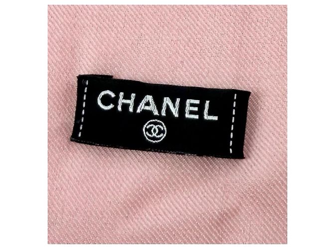 Stola Chanel 23C in misto cashmere e seta rosa - vista 11