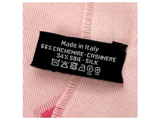Stola Chanel 23C in misto cashmere e seta rosa - vista 12
